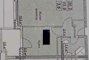 1-к квартира, вторичка, 34м2, 6/7 этаж