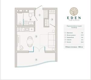 1-к квартира, вторичка, 55м2, 5/5 этаж