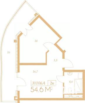 2-к квартира, вторичка, 55м2, 9/9 этаж