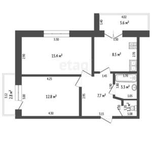 2-к квартира, вторичка, 58м2, 2/9 этаж