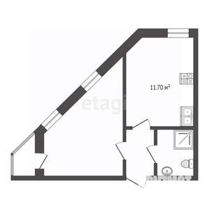 1-к квартира, вторичка, 38м2, 3/3 этаж