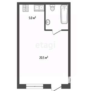 Студия квартира, вторичка, 21м2, 1/3 этаж