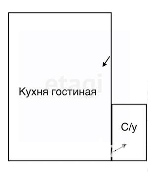 Студия квартира, вторичка, 22м2, 2/2 этаж
