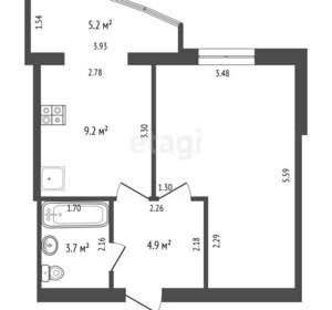 1-к квартира, вторичка, 40м2, 5/8 этаж