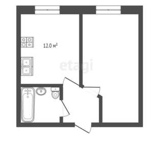1-к квартира, вторичка, 30м2, 13/12 этаж