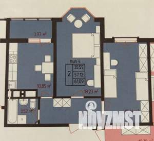 2-к квартира, вторичка, 62м2, 16/18 этаж