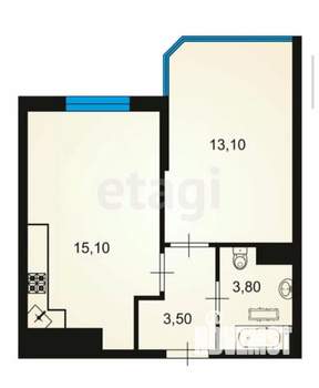 1-к квартира, вторичка, 36м2, 15/16 этаж