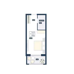 Студия квартира, вторичка, 31м2, 3/9 этаж