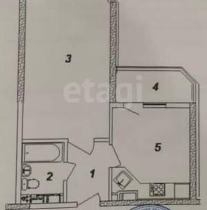 1-к квартира, вторичка, 41м2, 7/19 этаж