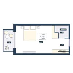 Студия квартира, вторичка, 31м2, 5/9 этаж