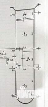 1-к квартира, вторичка, 50м2, 4/9 этаж