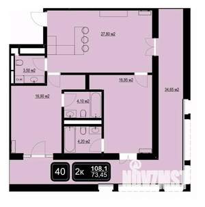 2-к квартира, вторичка, 108м2, 3/9 этаж