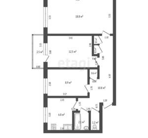 3-к квартира, вторичка, 63м2, 5/5 этаж