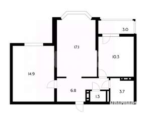 2-к квартира, вторичка, 52м2, 2/9 этаж