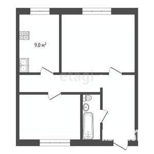 2-к квартира, вторичка, 72м2, 2/2 этаж
