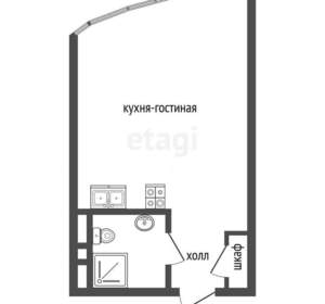 Студия квартира, вторичка, 21м2, 10/18 этаж