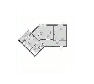 2-к квартира, вторичка, 62м2, 9/9 этаж