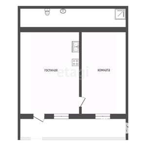 Студия квартира, вторичка, 16м2, 4/4 этаж