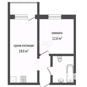 1-к квартира, вторичка, 42м2, 13/16 этаж
