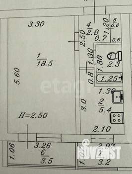 1-к квартира, вторичка, 36м2, 2/9 этаж