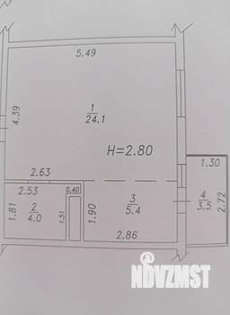 1-к квартира, вторичка, 34м2, 4/5 этаж