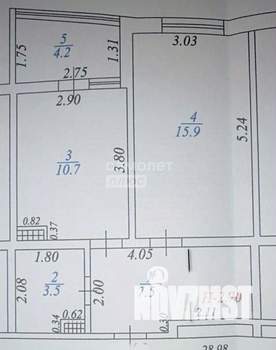 1-к квартира, вторичка, 42м2, 12/17 этаж