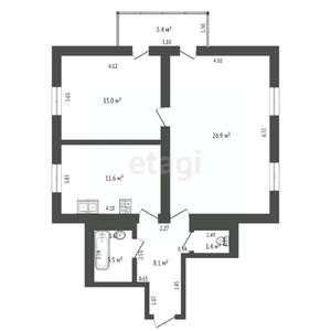 2-к квартира, вторичка, 67м2, 2/6 этаж