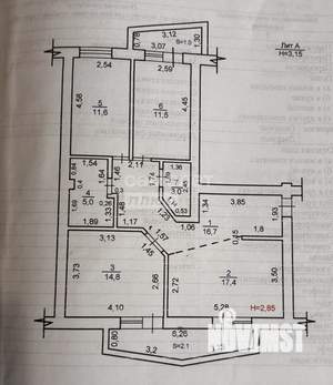 3-к квартира, вторичка, 83м2, 5/5 этаж
