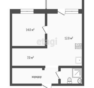 1-к квартира, вторичка, 47м2, 1/3 этаж