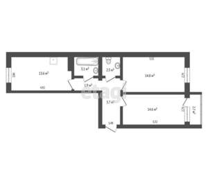 2-к квартира, вторичка, 56м2, 2/3 этаж