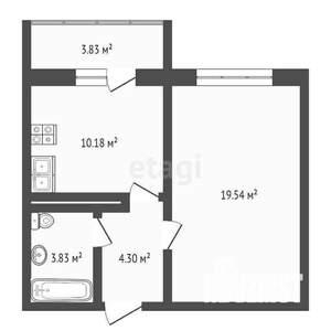 1-к квартира, вторичка, 39м2, 5/9 этаж