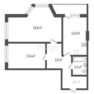 2-к квартира, вторичка, 62м2, 3/9 этаж