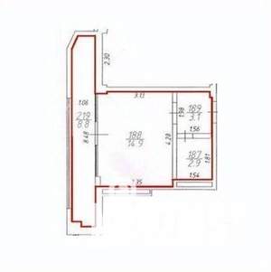 1-к квартира, вторичка, 30м2, 4/5 этаж
