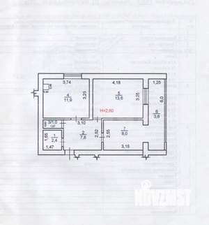 2-к квартира, вторичка, 49м2, 2/2 этаж