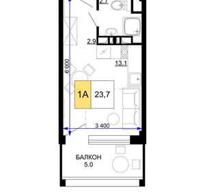 1-к квартира, вторичка, 24м2, 3/9 этаж