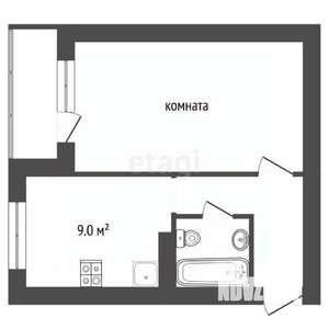 1-к квартира, вторичка, 37м2, 2/3 этаж