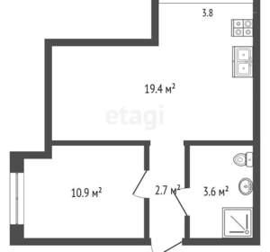 1-к квартира, вторичка, 40м2, 5/6 этаж
