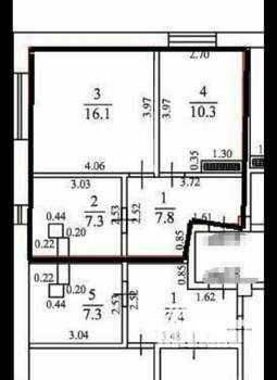 1-к квартира, вторичка, 42м2, 3/4 этаж