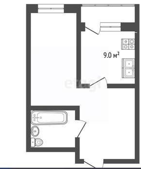 1-к квартира, вторичка, 30м2, 6/8 этаж