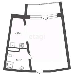 Студия квартира, вторичка, 30м2, 7/7 этаж