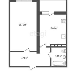 1-к квартира, вторичка, 39м2, 19/19 этаж