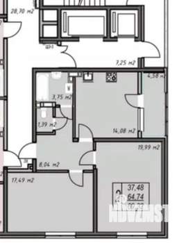 2-к квартира, вторичка, 69м2, 9/14 этаж