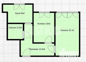2-к квартира, вторичка, 57м2, 4/9 этаж