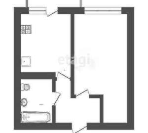 1-к квартира, вторичка, 39м2, 1/8 этаж