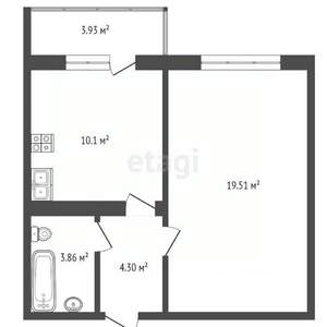 1-к квартира, вторичка, 38м2, 5/16 этаж