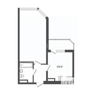 1-к квартира, сданный дом, 46м2, 8/19 этаж