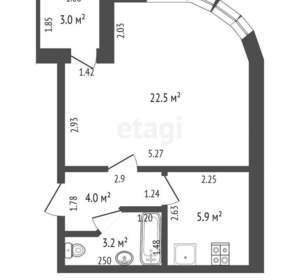 1-к квартира, вторичка, 36м2, 6/6 этаж