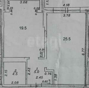 1-к квартира, вторичка, 53м2, 9/12 этаж