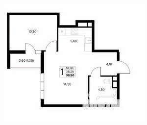 1-к квартира, вторичка, 40м2, 6/8 этаж