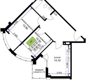 2-к квартира, вторичка, 55м2, 3/12 этаж